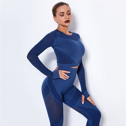 Hollow Out Seamless Yoga Set Sport Outfits Women