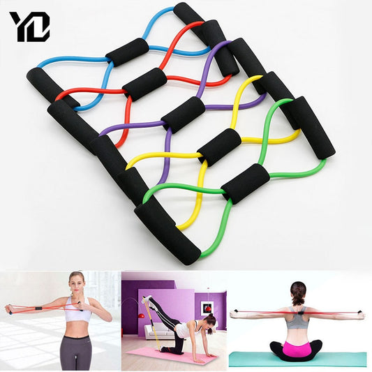 8 Word Fitness Yoga Gum Resistance Rubber Bands