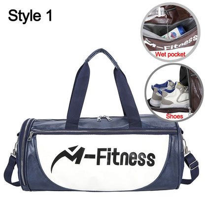 PU Leather Sports Gym Bag Multifunction Training