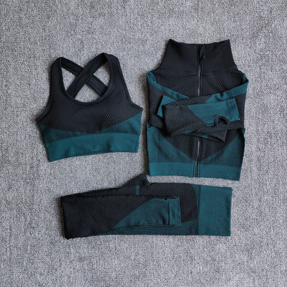 Women Fitness Sport Yoga Suit Seamless Women Yoga Sets