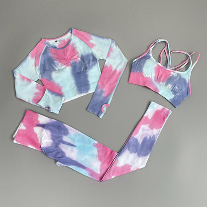 Tie Dyeing Women Sportswear Yoga Set Workout