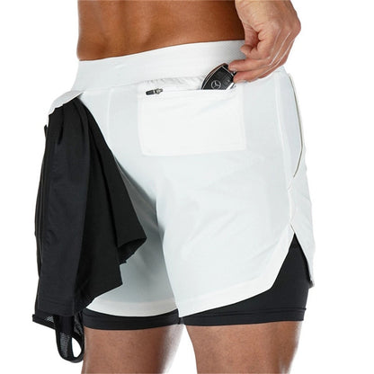 Running Shorts Men 2 In 1 Double-deck Quick Dry gym