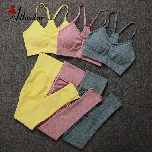 Women Fitness Yoga Sets Newest Seamless Sports Suits