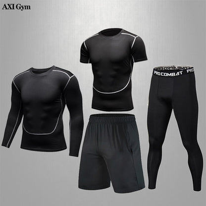 Gym Rashguard Mens Fitness Set Classic Black Training