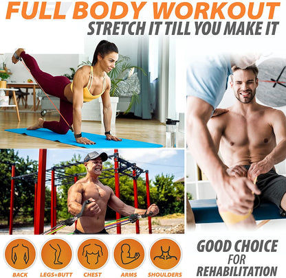 Fitness Exercises Resistance Bands Set Elastic