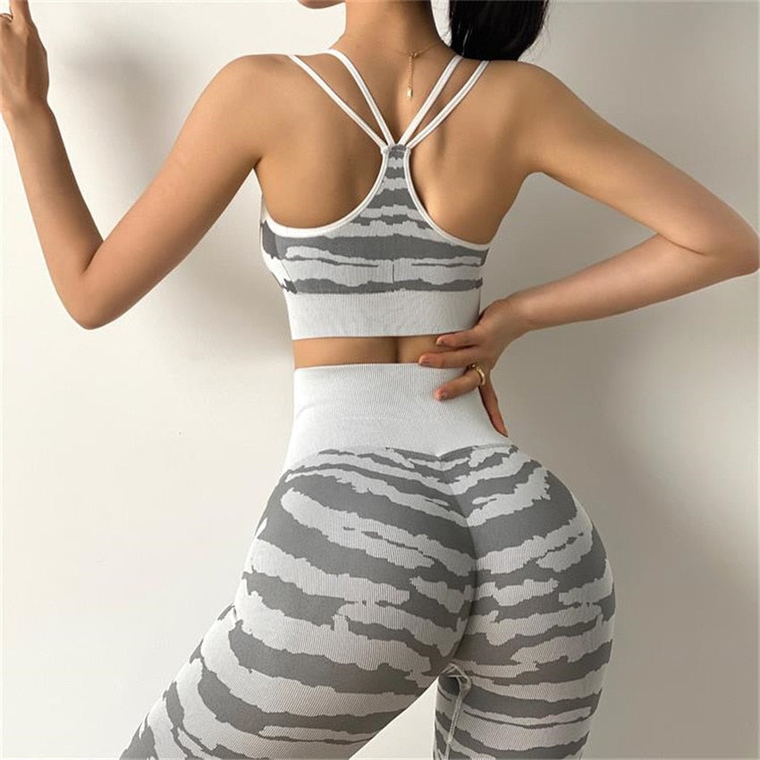 Tiger Seamless Female Yoga Sets Sportswear Tracksuit