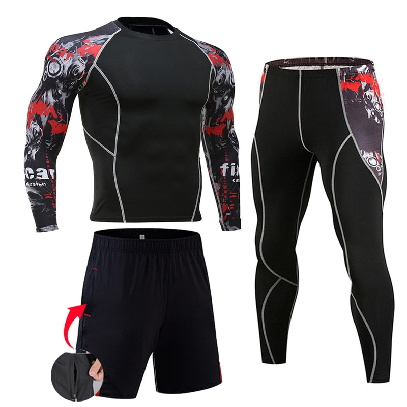 Men Compression Sportswear Suits Gym Tights