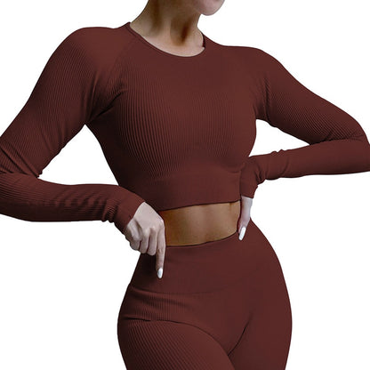 Ribbing Seamless Sport Set Women Two Piece