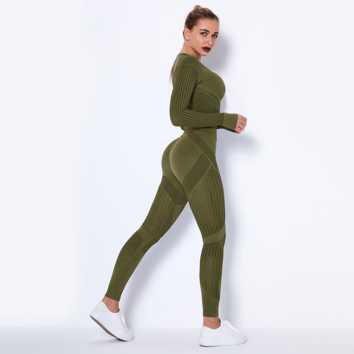 Hollow Out Seamless Yoga Set Sport Outfits Women