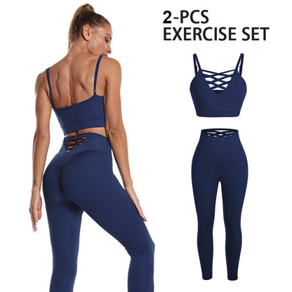 Set Women Seamless Yoga Set Sport Suit Tracksuit