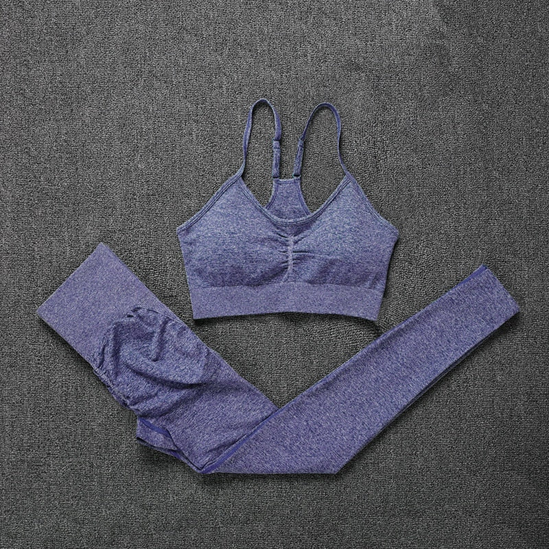 Seamless Gym Set Women Fitness Yoga Set Sports Suits