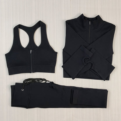 Seamless Yoga Set Women Sports Suit Fitness