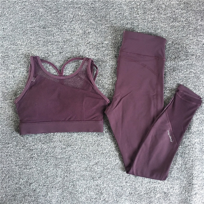 Summer Pad 2 Piece Yoga Set Women Fitness Gym