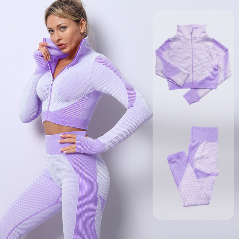 Seamless  Women Yoga Sets Female Sport Gym