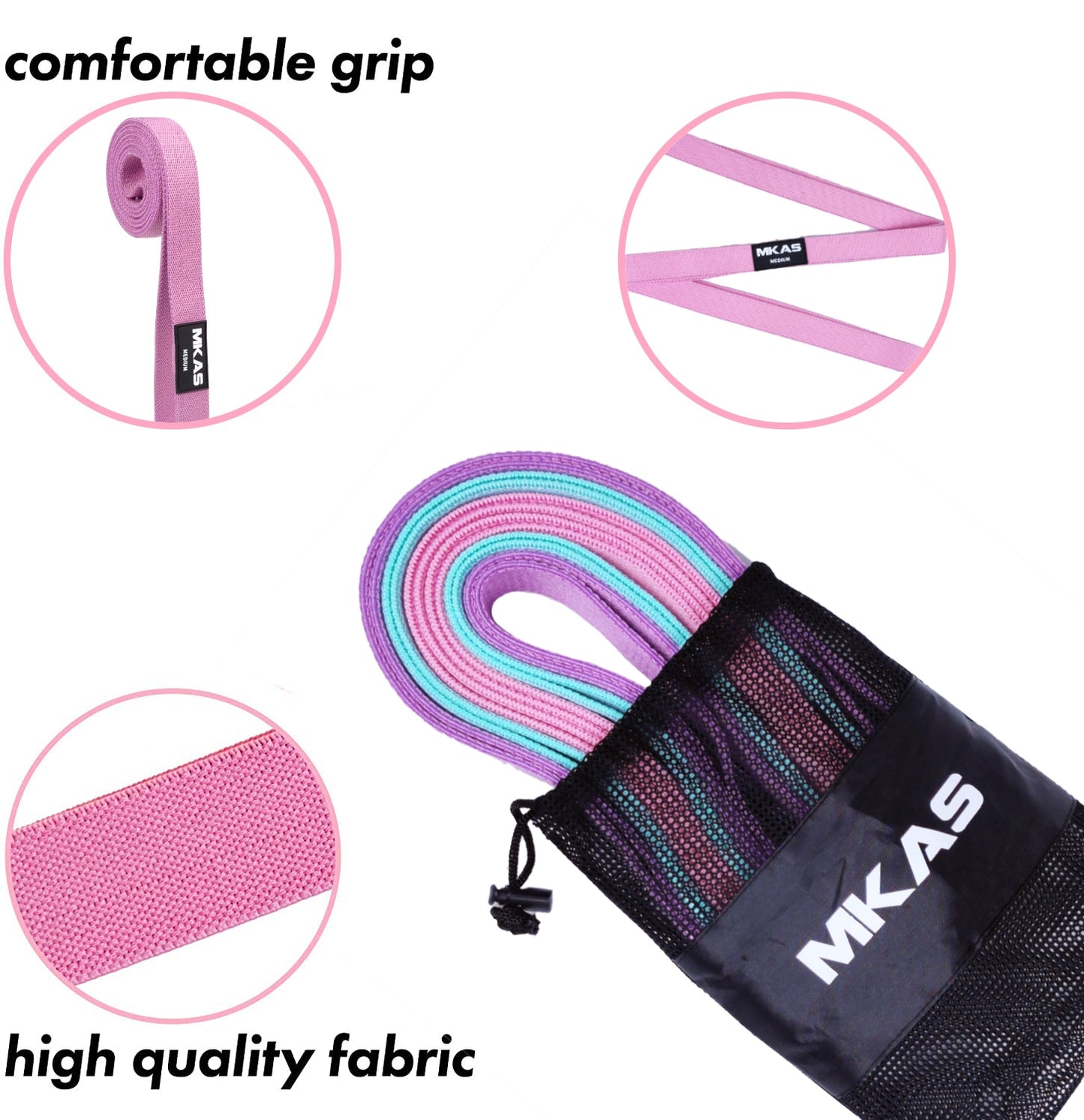 Fitness Long Resistance Bands Workout Fabric Set