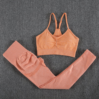 Seamless Gym Set Women Fitness Yoga Set Sports Suits