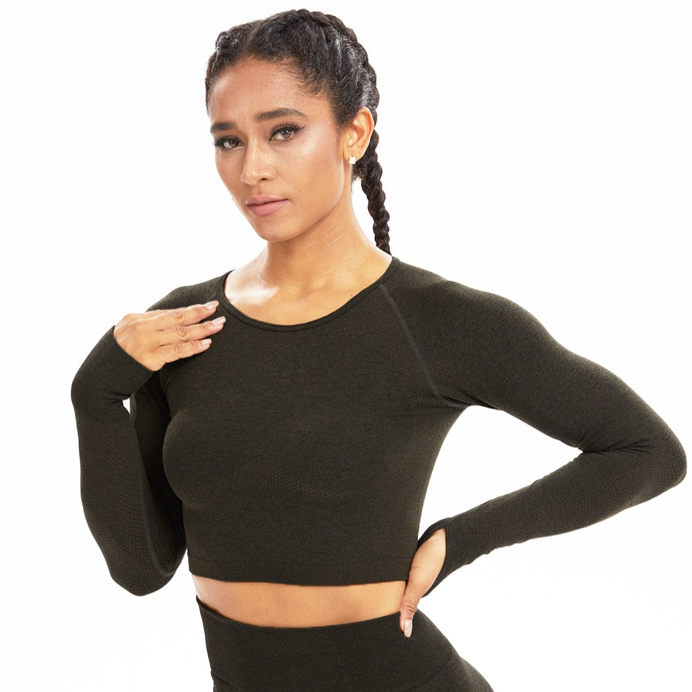 Seamless Gym Crop Top Women Sports Top