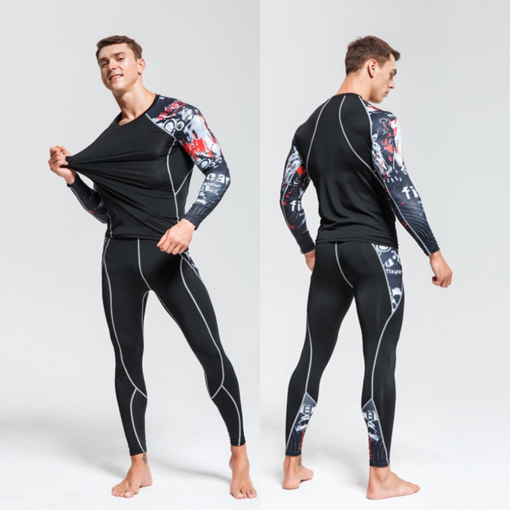 Sports Suit MMA rashgard male Quick drying Sportswear