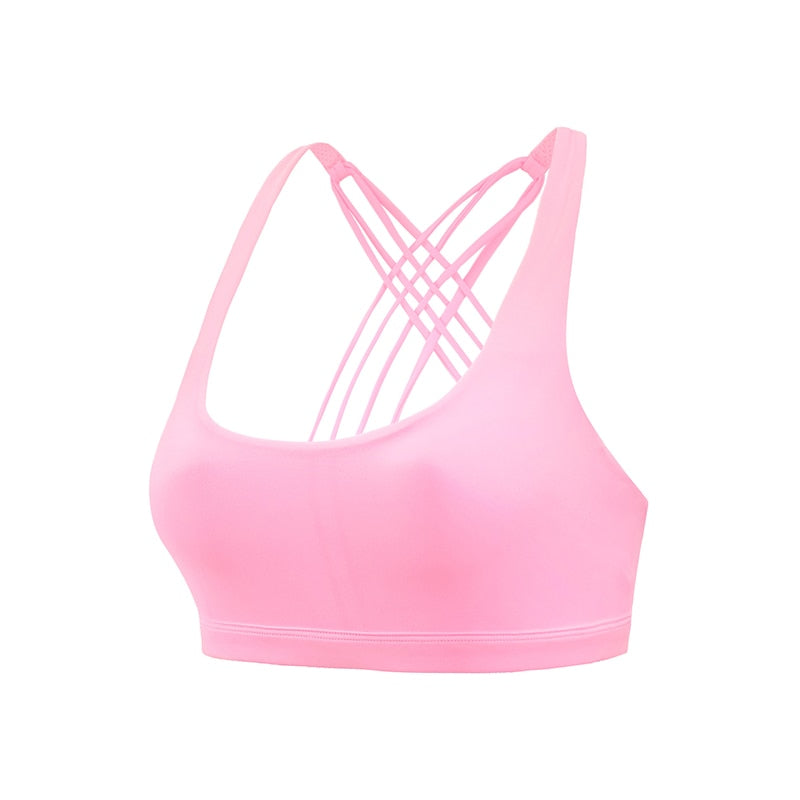 Fitness Sports Bra for Women Push Up Cross Back