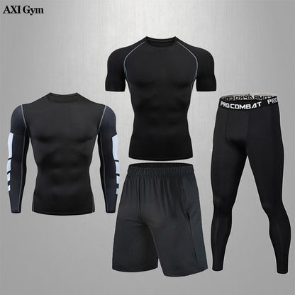 Gym Rashguard Mens Fitness Set Classic Black Training