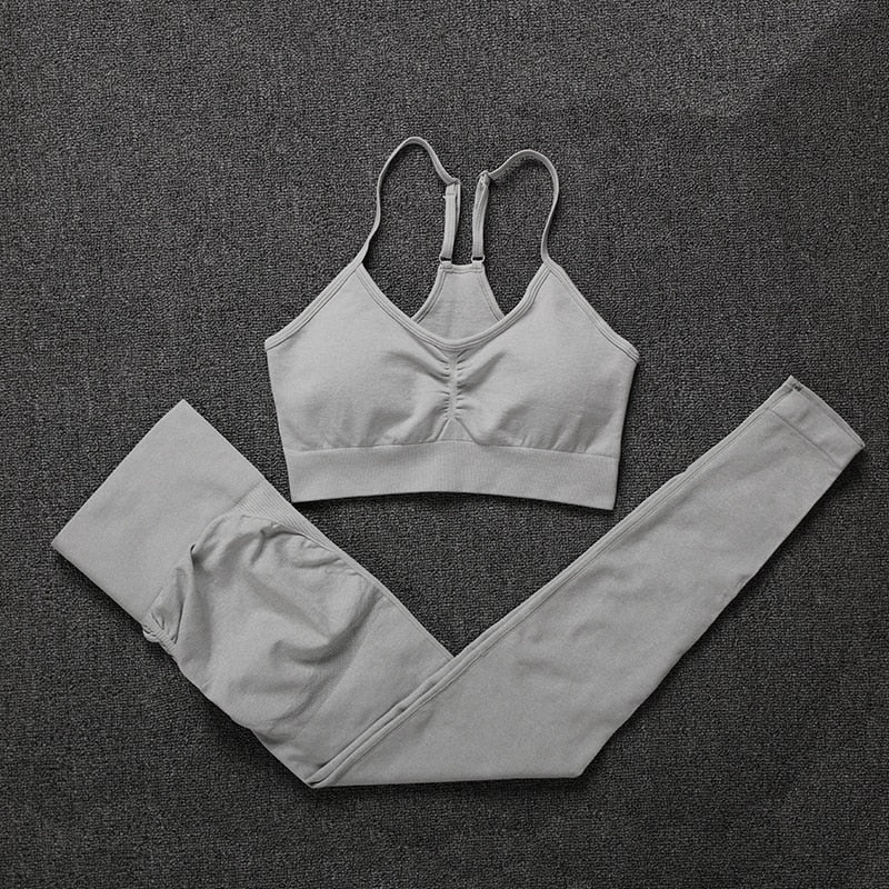 Seamless Gym Set Women Fitness Yoga Set Sports Suits