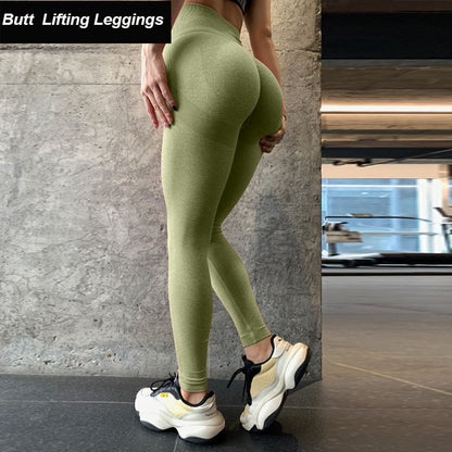 Ribbed Yoga Leggings Sports Tights Woman Seamless