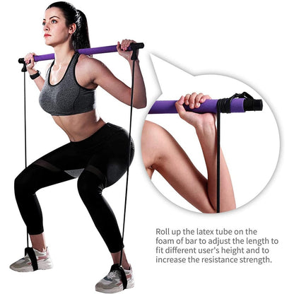 Fitness Yoga Pilates Bar Stick CrossFit Resistance Bands