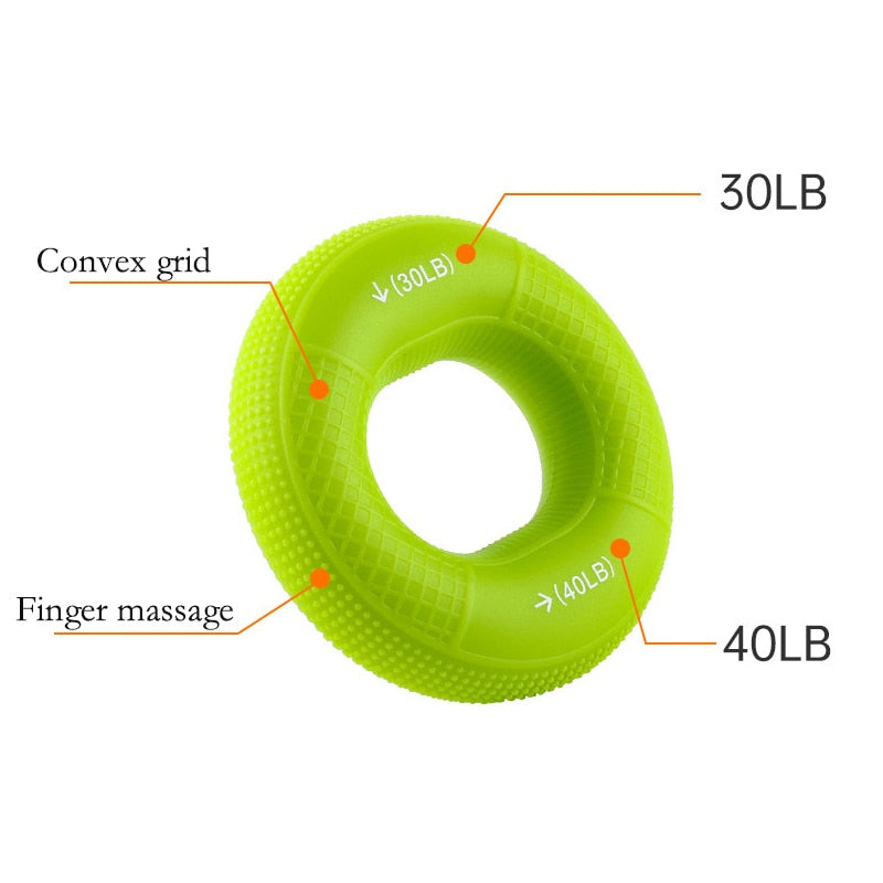 Hand Exerciser Train Fingers Strength Silicone Grip Ring