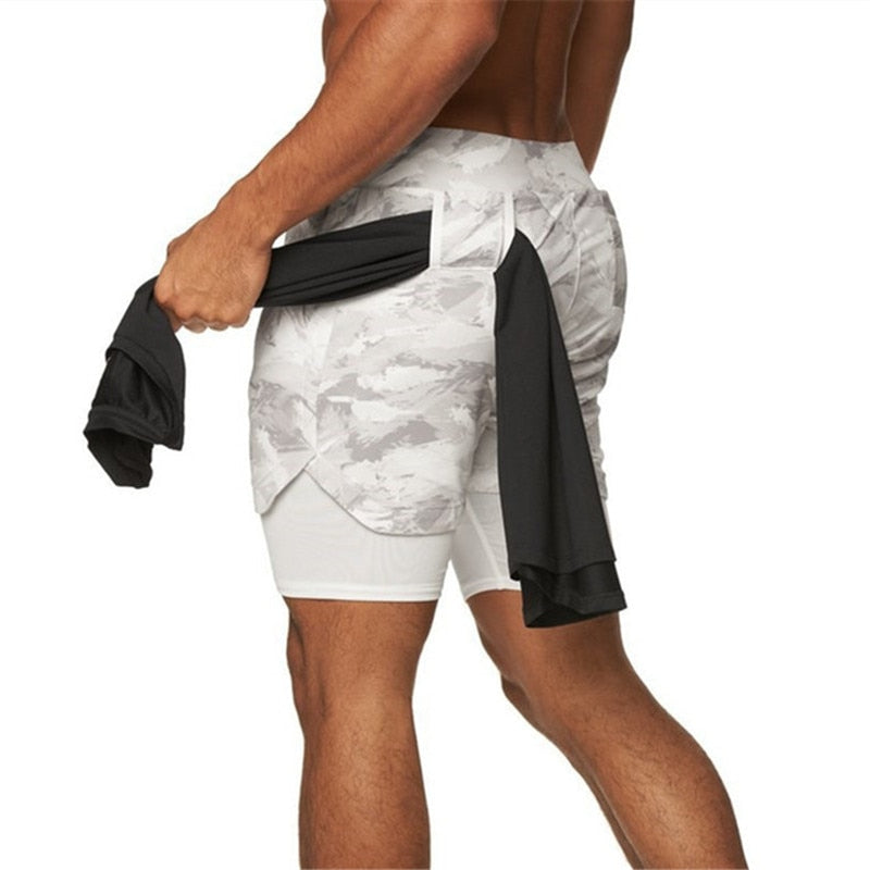 Running Shorts Men 2 In 1 Double-deck Quick Dry gym