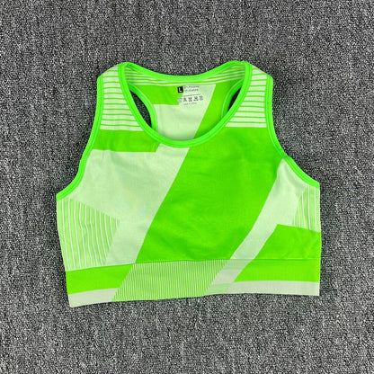 NEW Women Yoga Set Sport Bra and Shorts fluorescent