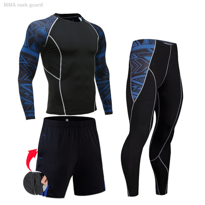 Men Compression Sportswear Suits Gym Tights