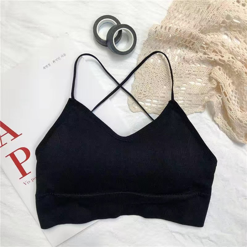 Women Cross Back Sports Bras Thin Straps