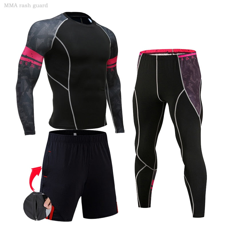 Men Compression Sportswear Suits Gym Tights