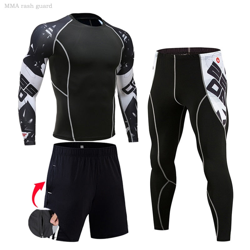 Men Compression Sportswear Suits Gym Tights