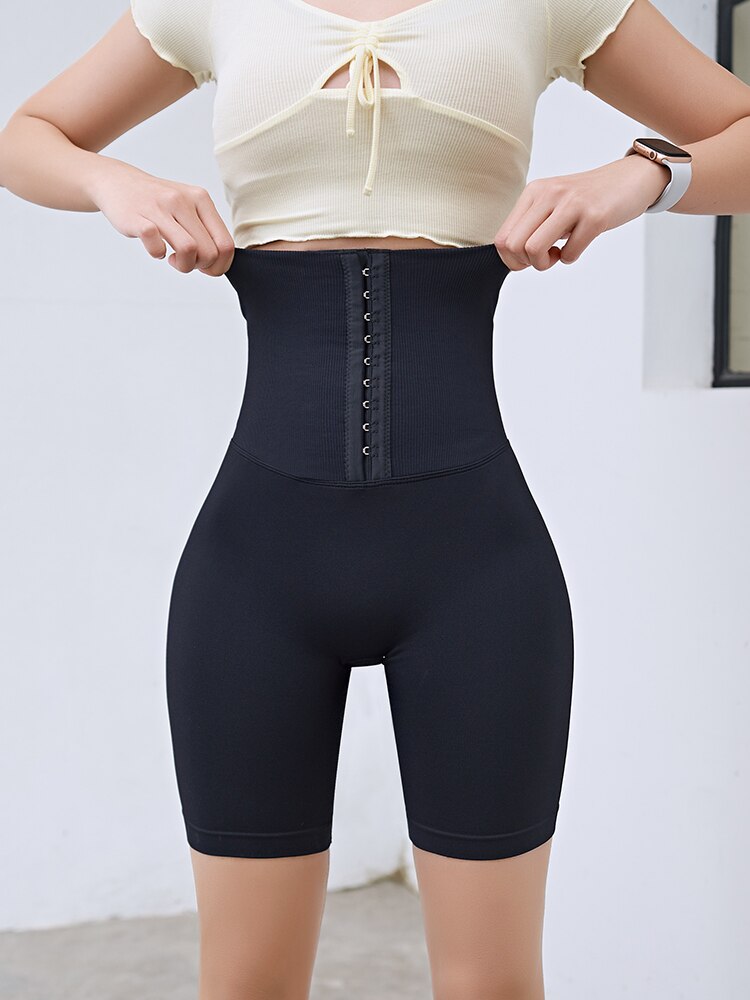 Corset Waist Shaping Pants Push Hip Yoga Shorts