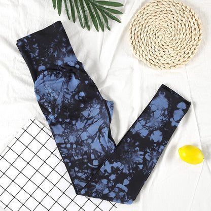 Tie-Dye High Waist Yoga Leggings Women Sport Running