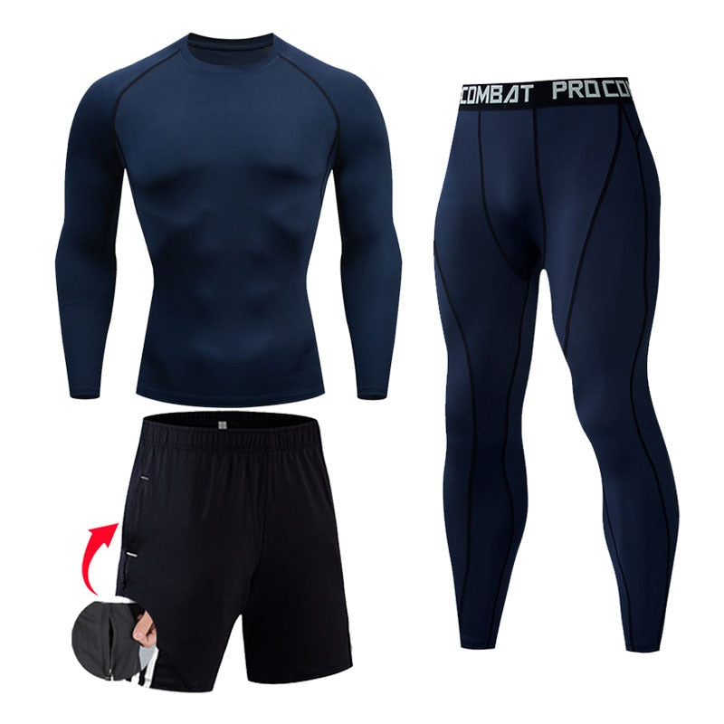 Men Compression Sportswear Suits Gym Tights