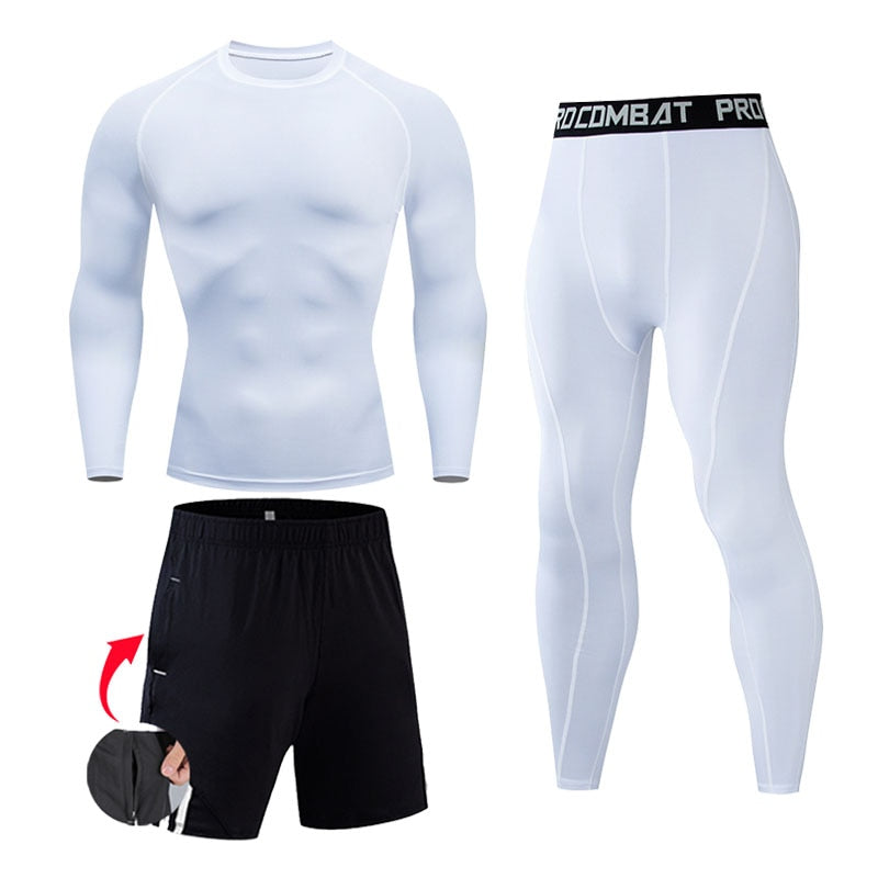 Men Compression Sportswear Suits Gym Tights