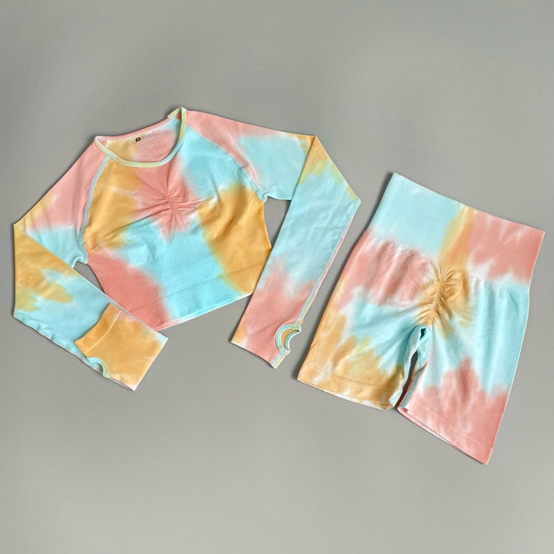 Tie Dyeing Women Sportswear Yoga Set Workout