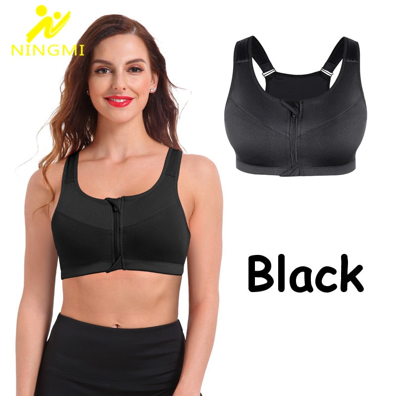 Sports Bra Hot Women Gym Fitness Zipper