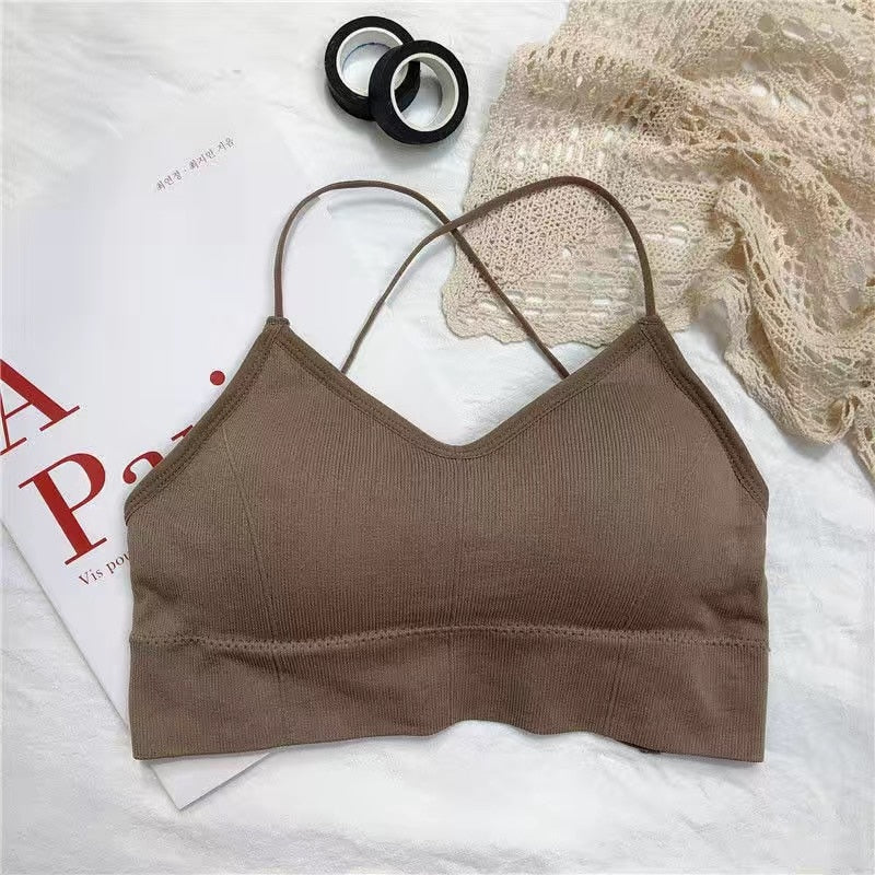 Women Cross Back Sports Bras Thin Straps