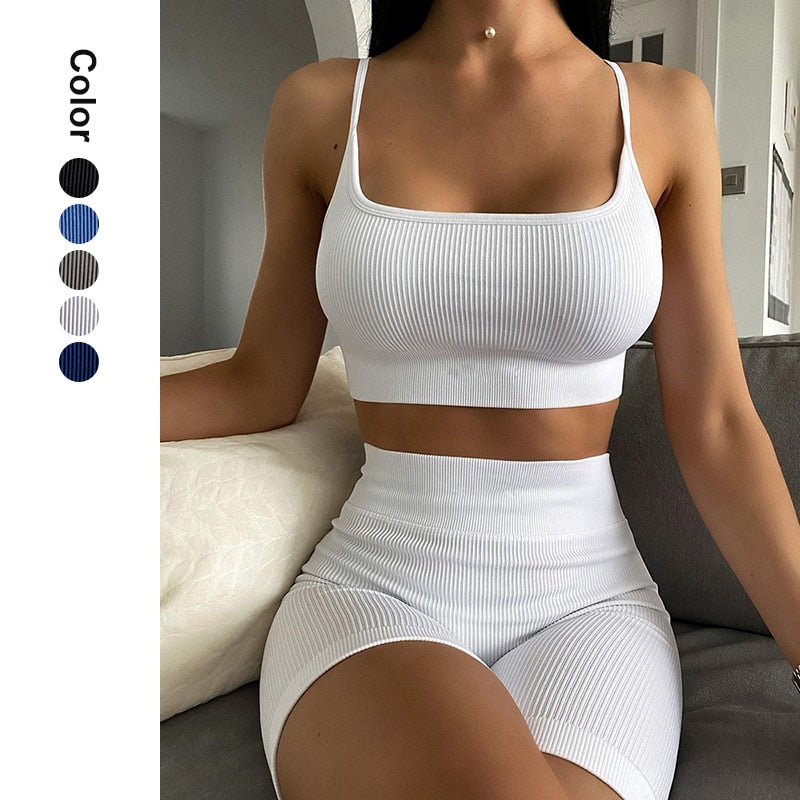 Seamless Yoga Set Female Women Crop Top