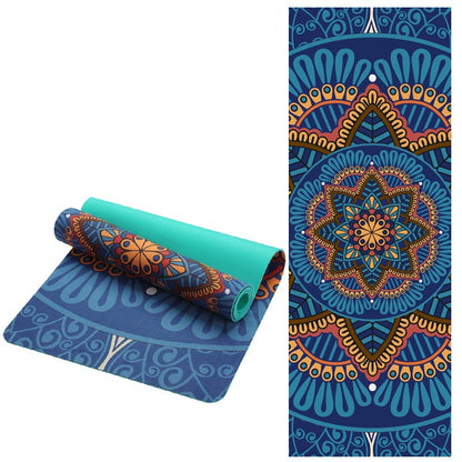 Lotus Pattern Suede TPE Yoga Mat Pad Non-slip Slimming