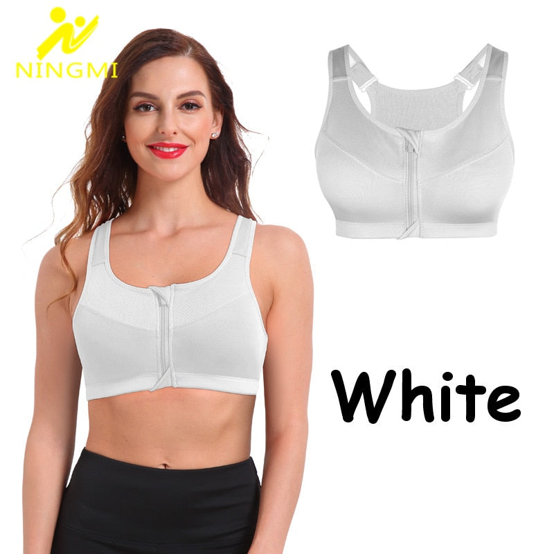 Sports Bra Hot Women Gym Fitness Zipper