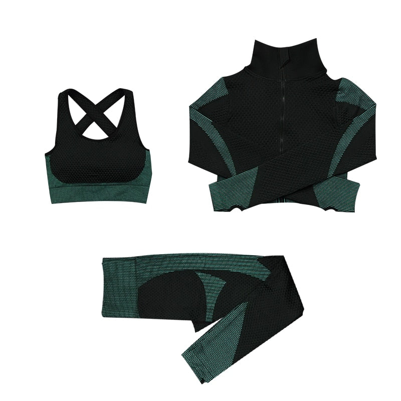 Women Fitness Sport Yoga Suit Seamless Women Yoga Sets