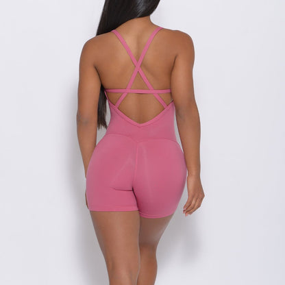 Backless Sports Jumpsuit Woman Lycra Fitness