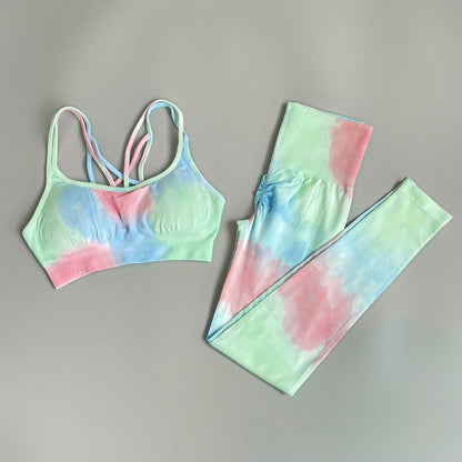 Tie Dyeing Women Sportswear Yoga Set Workout