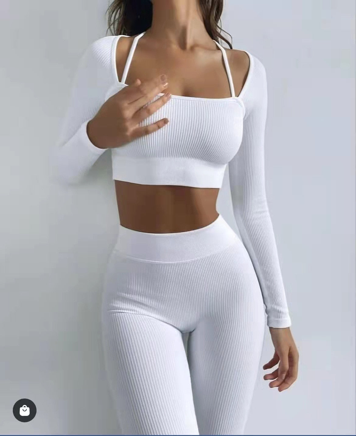 Seamless Yoga Set Female Women Crop Top