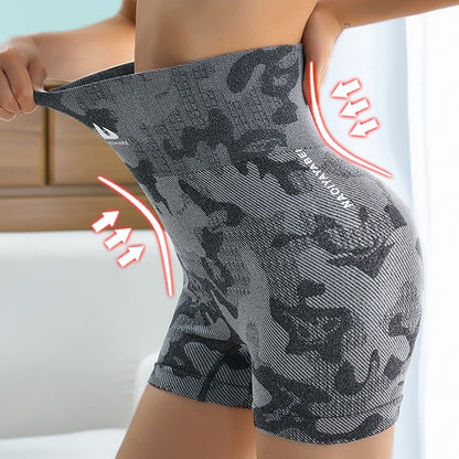 Camo Seamless Shorts Women High Waist Yoga