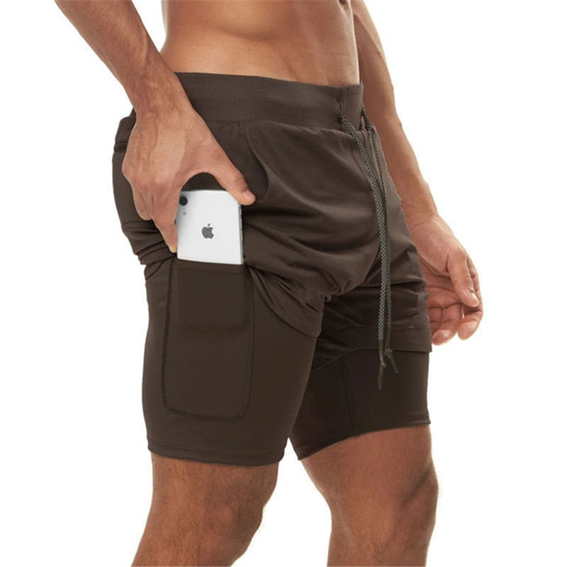 Running Shorts Men 2 In 1 Double-deck Quick Dry gym